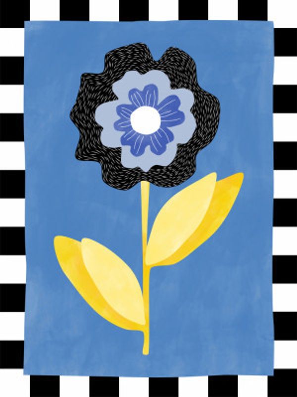 Flower with a Blue and Black Petal