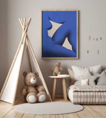 Minimalist Nude In Striking Blue Tones