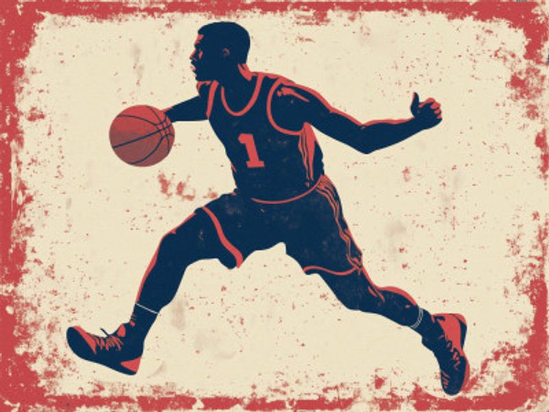 Basketball Player Blue Red