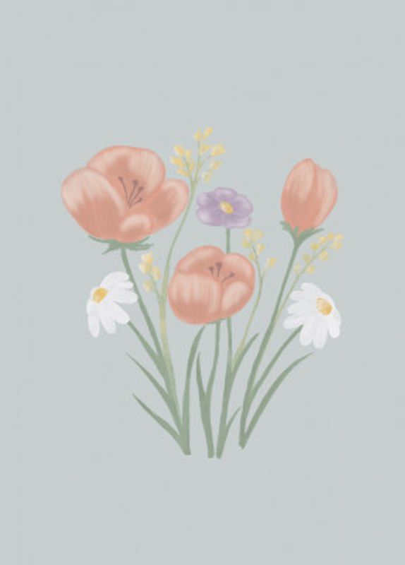 Painterly Wildflower Meadow Florals Sage