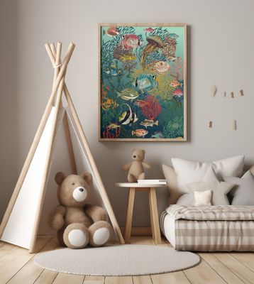 coral reef deep silence teal