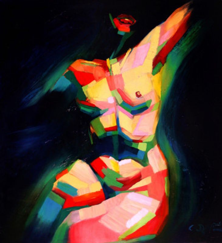 Cubist Sitting Nude (2014)