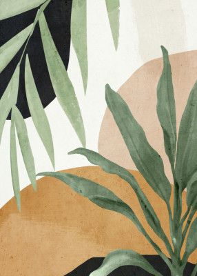 Abstract Art Tropical Leaves