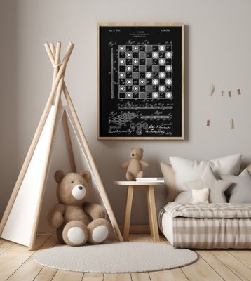 Checker and Chess Board Patent 1921