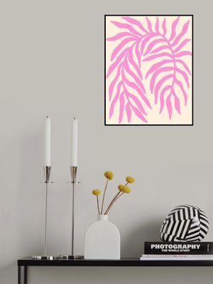 Pink Silhouette Textured Branch