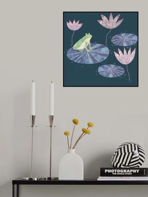 Frog On A Lily Pad Blue