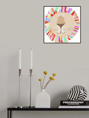 Lion with Colorful Rainbow Mane by Carla Daly