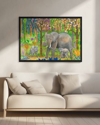 Mother Elephant With Her Calve