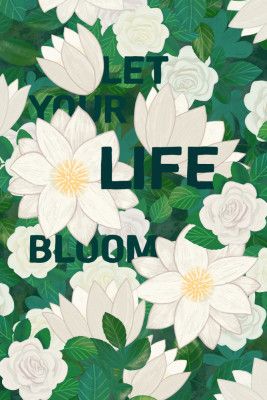 White Flowers with Lush Green Leaves