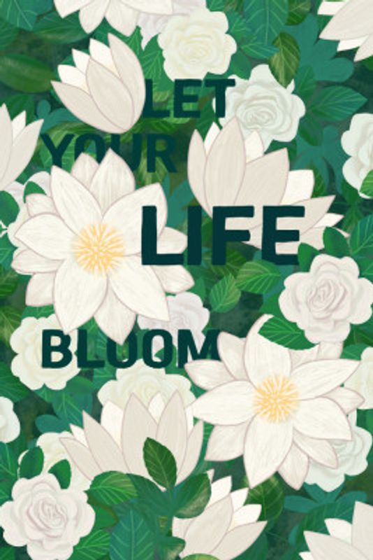 White Flowers with Lush Green Leaves