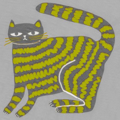 Cat with stripes yellow