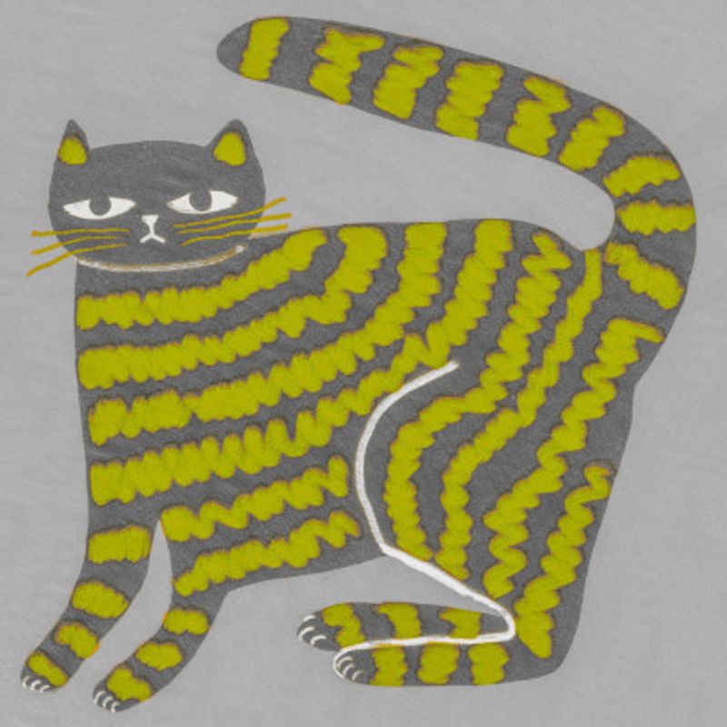 Cat with stripes yellow