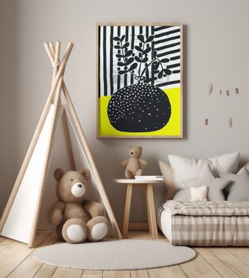 Minimalist leaves in a ball vase