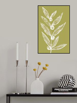 White Leaf and Floral Sketch