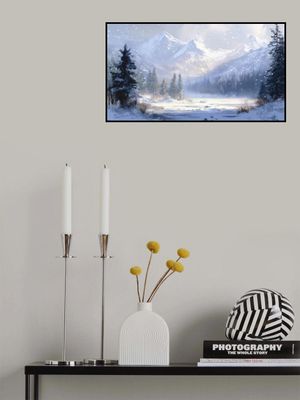 Winter Snowy Landscape Brush Strokes