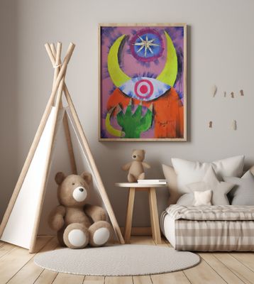 Flower, Horse, Moon and Star