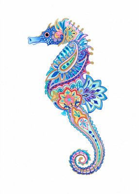 Floral Seahorse Dream