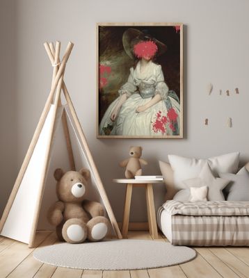 Renaissance Red Splash - Altered Art