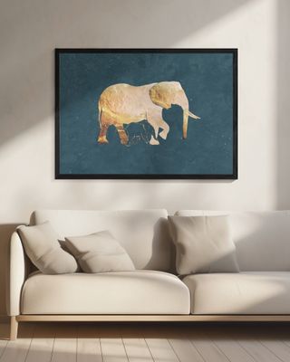 Gold Elephant Line art Silhouettes 2