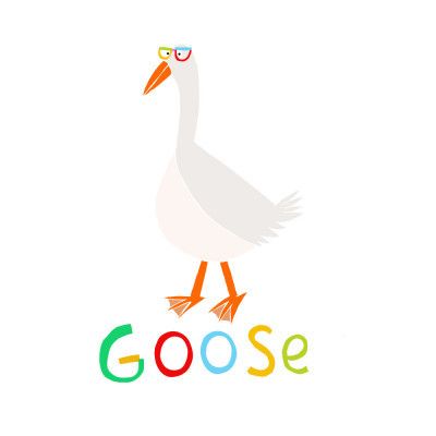 Happy Goose Wearing Colorful Glasses by Artist Carla Daly