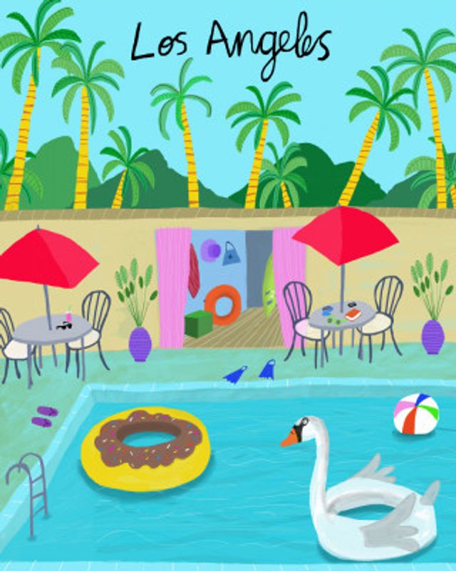 White Swan Pool Float, Los Angeles by Artist Carla Daly