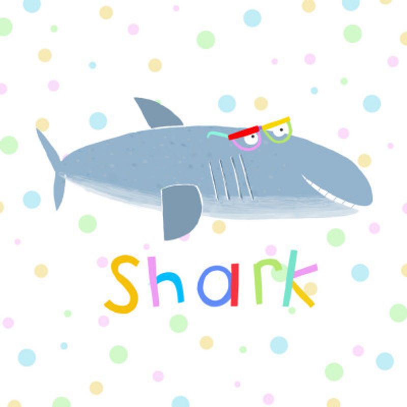 Funny Shark Wearing Glasses by Artist Carla Daly