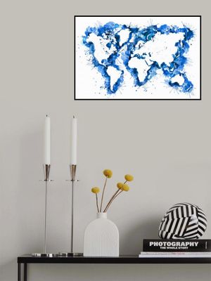 Blue strokes world map