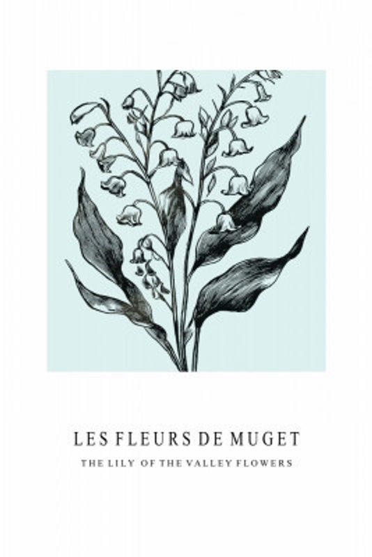 Lily of the Valley Flowers In A Monochrome Illustration