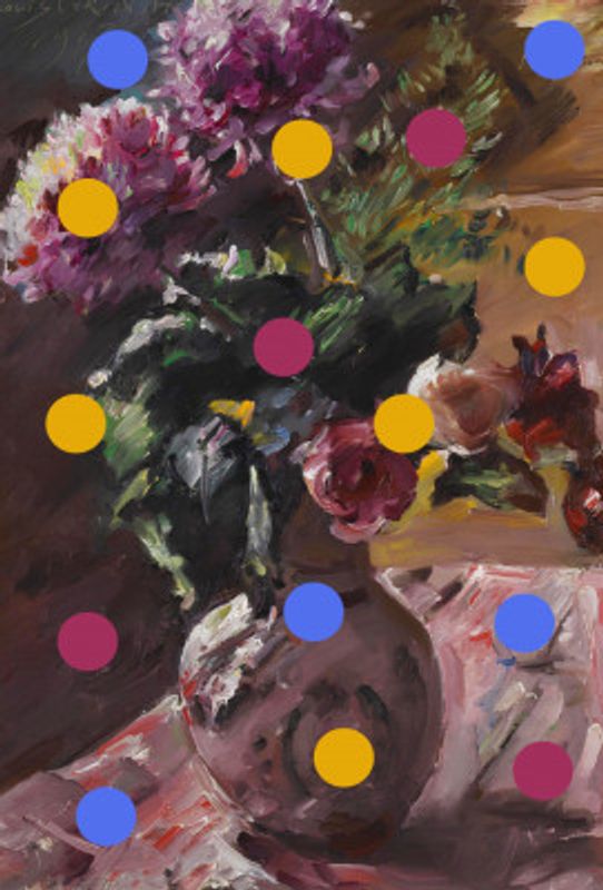 Classic Vase of Flowers And Dots