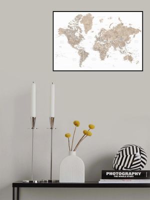 Detailed world map with cities, Abey