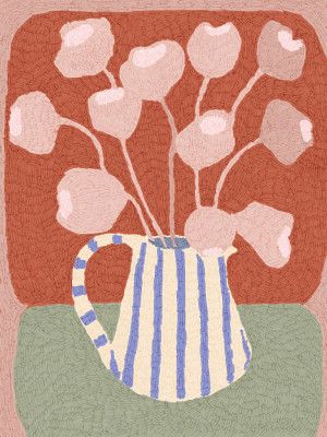 Striped Vase Blooms