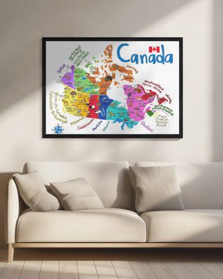 Illustrated Map of Canada with Animals by Carla Daly