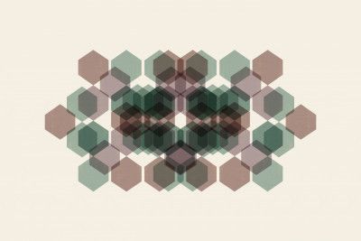Muted Geometric Overlap Hexagon Art Print 3