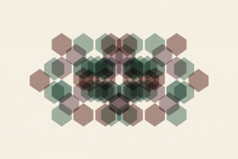 Muted Geometric Overlap Hexagon Art Print 3
