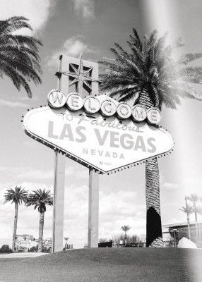 Las Vegas Sign Bw