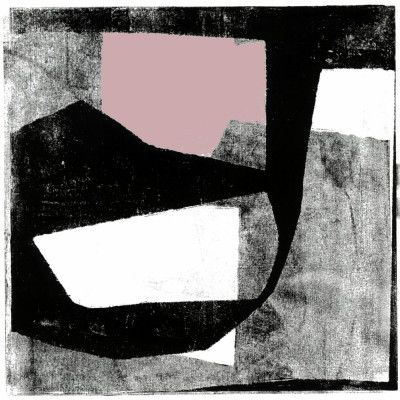 Pink and Black Abstract Shapes Print No1