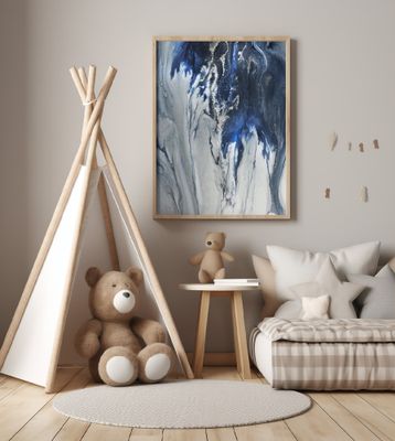 Abstract GREY blue -Cascade