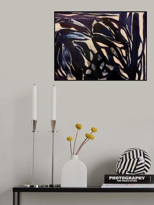 Bold Black and Blue Brushstrokes