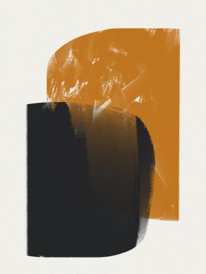 Overlapping Shapes Black And Orange
