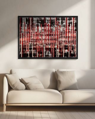 Bold Red and Black Vertical Lines
