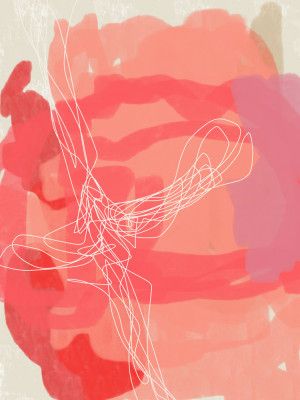 Abstract Painting In Pastel Colors. Purple and link.