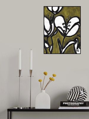 Floral With Tulips In Moss Green