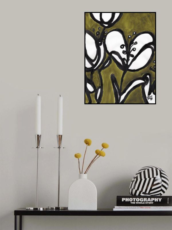 Floral With Tulips In Moss Green