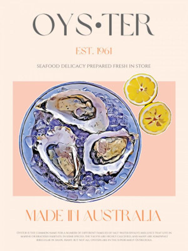 Fresh Oysters with Lemon Slices