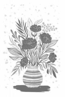 Detailed Vase With Intricate Flower