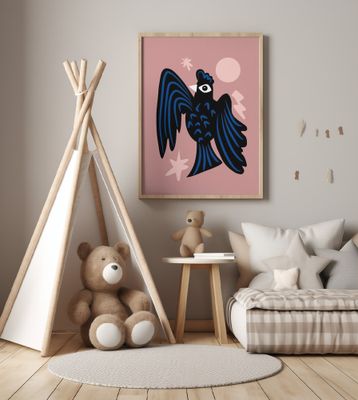 Moon and Stars Raven