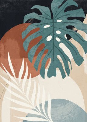 Abstract Art Tropical Leaves