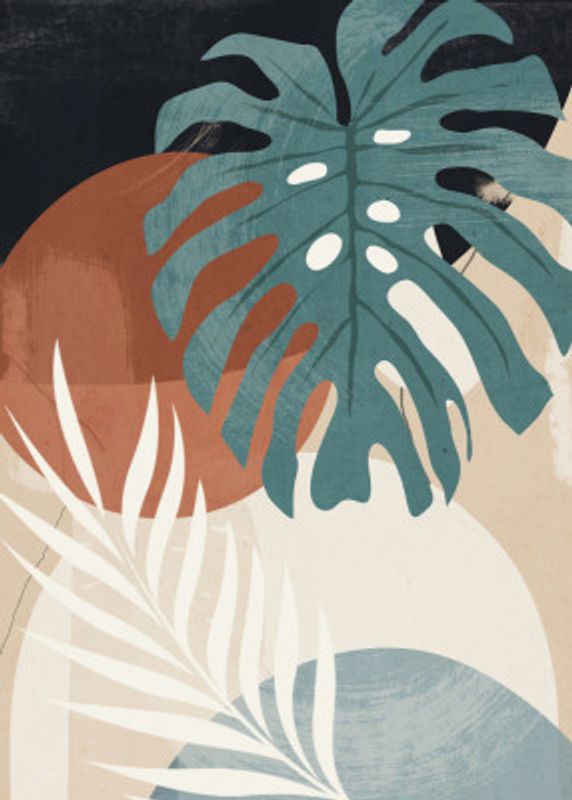 Abstract Art Tropical Leaves