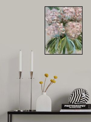 Pink Hydrangeas with Green Leaves