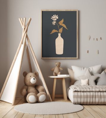 Minimal Abstract Art Vase Flower